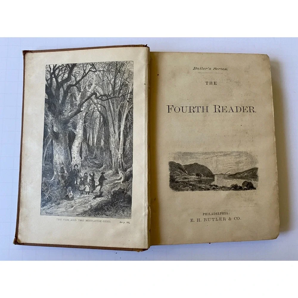 Antique Butler's Series The Fourth Reader 1883 E.H.‎ Butler & Co Philadelphia